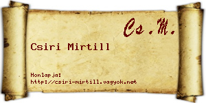 Csiri Mirtill névjegykártya